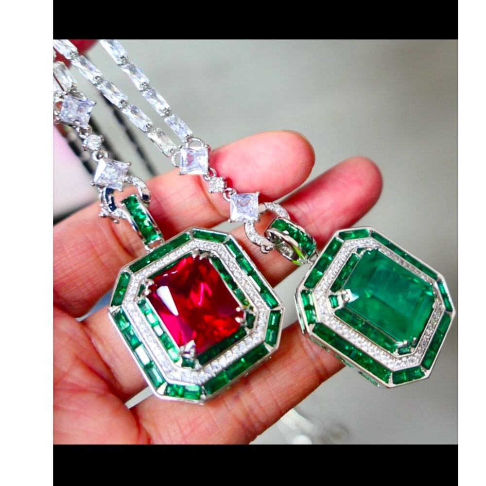 Diamond style necklace Italian jewelry